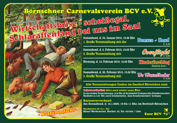 Plakat zur 23. Saison mit allen Terminen